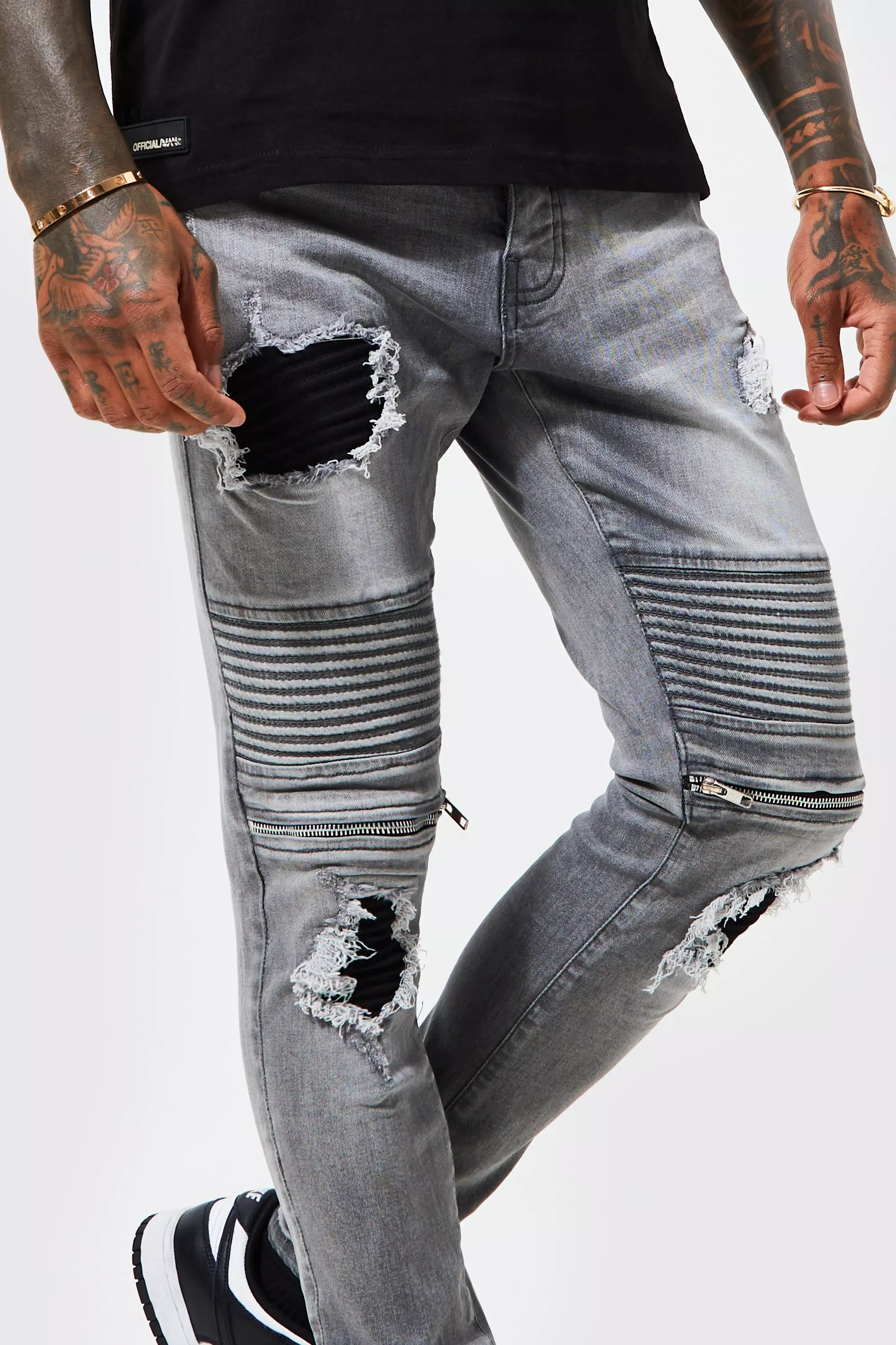 Grey deals biker jeans